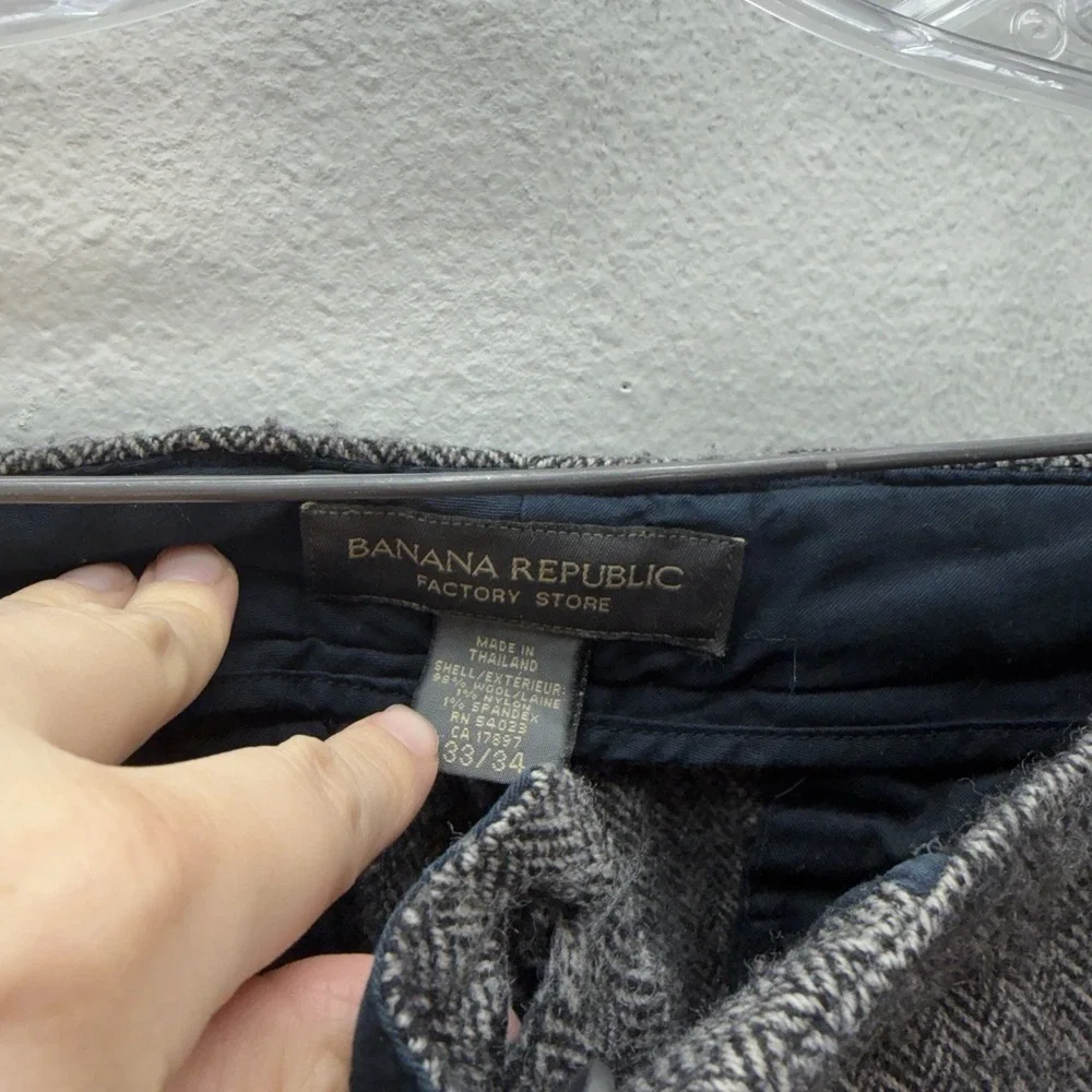 Banana‎ Republic Pants Mens 33x34 Pants Trousers Wool Blend Herringbone Vintage